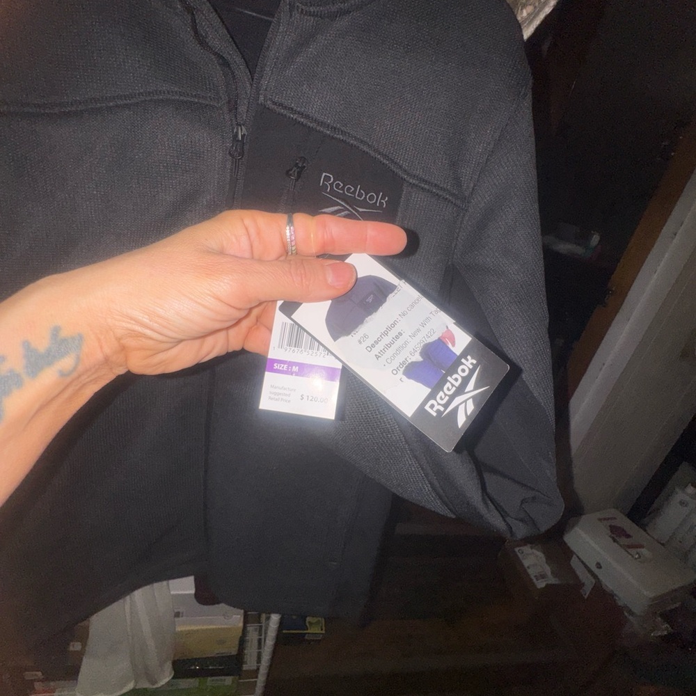 Reebok Men's Charcoal Gray Performance Jacket - Picture 5 of 7